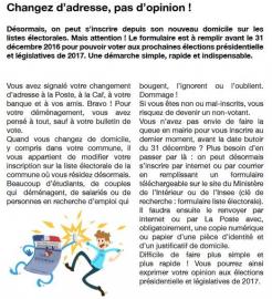 2016 inscriptions liste electorales